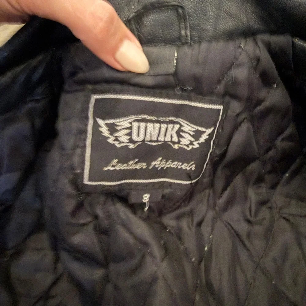 Unik Kids Black Leather Biker Jacket